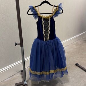 Revolution Royal Blue and Gold Kids Dance Costume